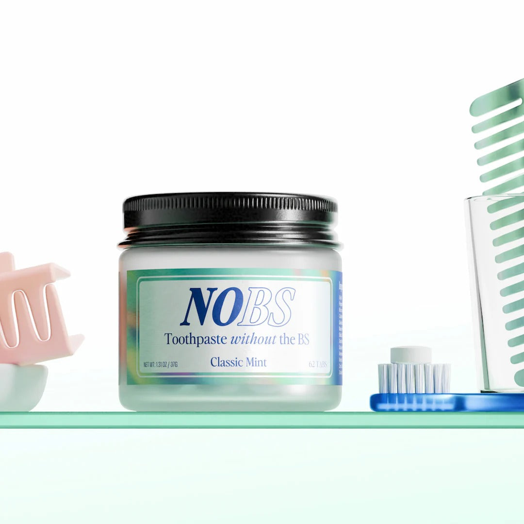NOBS (No Bad Stuff) Toothpaste Tablets - Nano Hydroxyapatite, Fluoride & Plastic Free, Eco & Travel Friendly - Remineralize with NHA.  2-pack